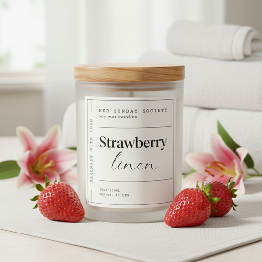 Strawberry Linen Soy Wax Candle